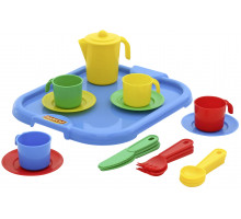 Детский набор посуды  Анюта  с подносом на 4 персоны арт. 3889. Полесье