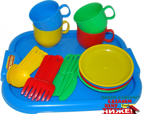 Игровой набор посуды  Минутка  с подносом на 4 персоны арт. 9530. Полесье в Минске