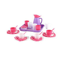 Детский набор посуды  Алиса  с подносом на 4 персоны (Pretty Pink) арт. 40657. Полесье