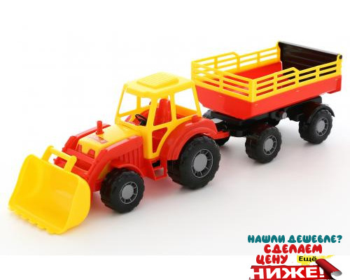 Детская игрушка Алтай трактор с прицепом №2 и ковшом арт. 35363. Полесье в Минске