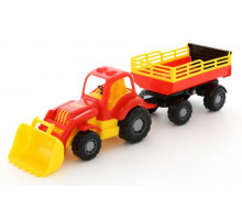 Детская игрушка трактор с прицепом №2 и ковшом Силач арт. 45034. Полесье