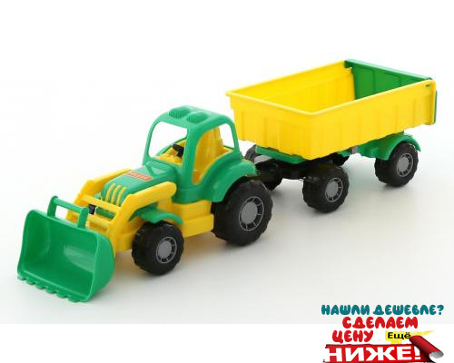 Детская игрушка трактор с прицепом №1 и ковшом Крепыш арт. 44556. Полесье в Минске