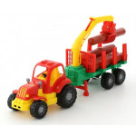 Игрушка детская Полесье трактор с полуприцепом-лесовозом Крепыш арт. 44815