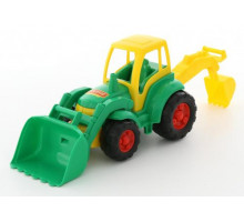 Детская игрушка Чемпион трактор с лопатой и ковшом цвет салатовый (в сеточке) арт. 0513. Полесье