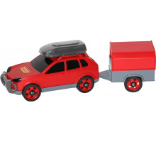 Детская игрушка автомобиль легковой с прицепом (в сеточке) арт. 53688. Полесье