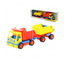 Детская игрушка автомобиль-самосвал с прицепом (в коробке) Базик арт. 37664. Полесье