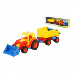 Детская игрушка  трактор-погрузчик с прицепом (в коробке) Базик арт. 37657. Полесье
