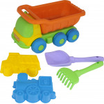 Детская игрушка  "Кеша", автомобиль-самосвал + лопатка №5, грабельки №5, кораблик "Юнга" №269 арт. 4311. Полесье