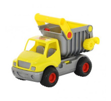 Детская игрушка автомобиль-самосвал (жёлтый) (в сеточке) КонсТрак арт. 0407. Полесье