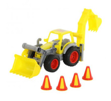Детская игрушка  трактор-погрузчик с ковшом (в сеточке) КонсТрак арт. 0377. Полесье