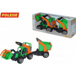 Детская игрушка  трактор-погрузчик с полуприцепом (в коробке) ГрипТрак арт. 37411. Полесье
