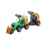 Детская игрушка  трактор-погрузчик с цистерной (в сеточке) ГрипТрак арт. 48424. Полесье