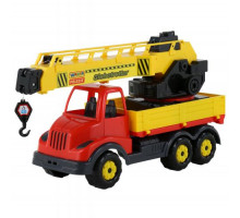 Детская игрушка автомобиль-кран с поворотной платформой (в сеточке) Муромец арт. 56535. Полесье