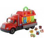Детская игрушка автомобиль бортовой + домик для зверей (в сеточке) Майк арт. 55521. Полесье