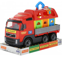 Детская игрушка автомобиль бортовой + домик для зверей (в лотке) Volvo арт. 58263. Полесье