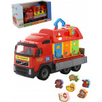Детская игрушка автомобиль бортовой + домик для зверей (в коробке) Volvo арт. 58256. Полесье