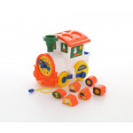 Детская развивающая игрушка логический паровозик Миффи с 6 кубиками №2. Арт. 64257 Полесье