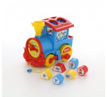 Развивающая игрушка логический паровозик Смурфики с 6 кубиками №1. Арт. 64356 Полесье