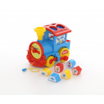 Детская игрушка логический паровозик Смурфики с 6 кубиками №2. Арт. 64363 Полесье