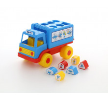 Детская игрушка логический грузовичок Смурфики с 6 кубиками №1. Арт. 64370 Полесье
