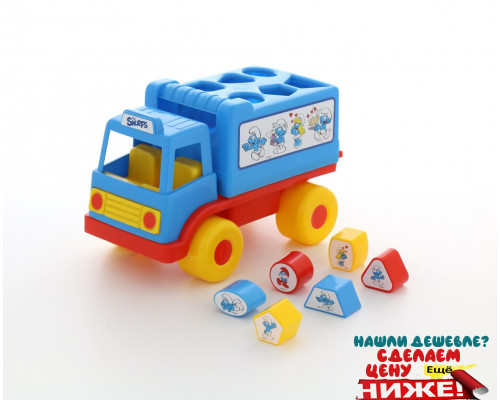Детская игрушка логический грузовичок Смурфики с 6 кубиками №1. Арт. 64370 Полесье в Минске