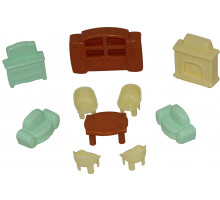 Детский набор  мебели для кукол №3 (10 элементов) (в пакете) арт. 49346. Полесье