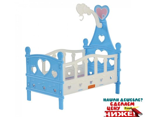 Кроватка для кукол №3 (6 элементов) цвет голубой (в пакете) арт. 62055. Полесье в Минске