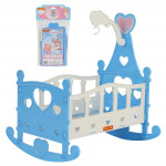Кроватка-качалка сборная для кукол №3 (8 элементов) (в пакете) цвет голубой арт. 62079. Полесье