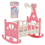 Кроватка-качалка для кукол №3 (8 элементов) (в пакете) цвет розовый арт. 62079. Полесье