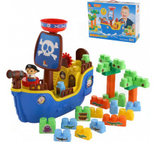 Игрушка для детей набор "пиратский корабль" + конструктор (30 элементов) (в коробке) арт. 62246. Полесье