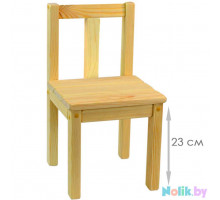 Детский деревянный стульчик, высота до сиденья 23 см материал массив. Естественный цвет. Арт. SVN23