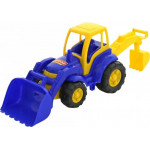 Детская игрушка Чемпион трактор с лопатой и ковшом цвет голубой (в сеточке) арт. 0513. Полесье