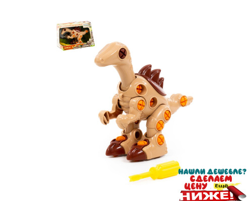 Игрушка для детей конструктор-динозавр "Велоцираптор" (36 элементов) (в коробке) арт. 76809. Полесье в Минске