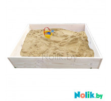 Детская песочница деревянная для дачи. Размер 105*100 см. Высота 15 см. Цвет естественный. Арт. П-100