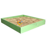 Песочница детская деревянная для дома и дачи. Размер 105*100 см. Высота 15 см. Цвет салатовый. Арт. П-100