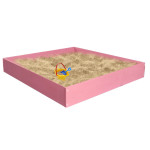 Песочница детская деревянная для дома и дачи. Размер 105*100 см. Высота 15 см. Цвет розовый. Арт. П-100