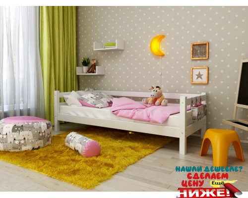 Кровать детская деревянная из массива с ламелями Магия. Цвет белый. Размер 200*90.  в Минске