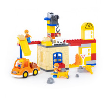 Конструктор "Макси" - "Строительная фирма" (66 элементов) (в коробке). Совместим с Лего Дупло (LEGO Duplo). арт. 77615. Полесье