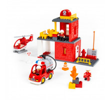 Конструктор "Макси" - "Пожарная станция" (64 элемента) (в коробке). Совместим с Лего Дупло (LEGO Duplo). арт. 77516. Полесье