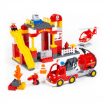 Конструктор "Макси" - "Пожарная станция" (81 элемент) (в коробке). Совместим с Лего Дупло (LEGO Duplo). арт. 77509. Полесье