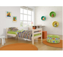 Кровать детская из массива, деревянная кровать с ламелями. Размер 200х90 см. Естественный цвет. Арт. Комфорт-Макси-200N