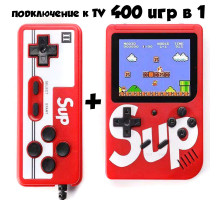 Игровая консоль sup game box plus 400 в 1 (приставка денди) + джойстик. Цвет красный. Арт. Sup-400-red