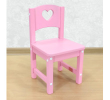 Стульчик детский деревянный "Сердечко". Высота до сиденья 27 см. Цвет розовый. Арт. SO-27-s