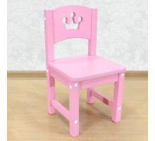 Стульчик детский деревянный из массива "Принцесса". Высота до сиденья 27 см. Цвет розовый. Арт. SO-27-p