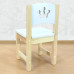 Стульчик деревянный детский из массива "Принцесса". Высота до сиденья 27 см. Цвет белый с натуральным. Арт. SN-27-p в Минске