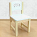 Детский деревянный стульчик "Бэтмен". Высота до сиденья 27 см. Цвет белый с натуральным. Арт. SN-27-b в Минске