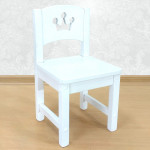 Деревянный детский стульчик из массива "Принцесса". Высота до сиденья 27 см. Цвет белый. Арт. SO-27-p