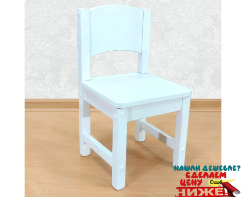 Детский стульчик деревянный из массива. Высота до сиденья 27 см. Цвет белый. Арт. SO-27 в Минске