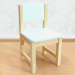 Детский стульчик деревянный из массива. Высота до сиденья 27 см. Цвет белый с натуральным. Арт. SN-27