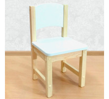 Детский стульчик деревянный из массива. Высота до сиденья 27 см. Цвет белый с натуральным. Арт. SN-27